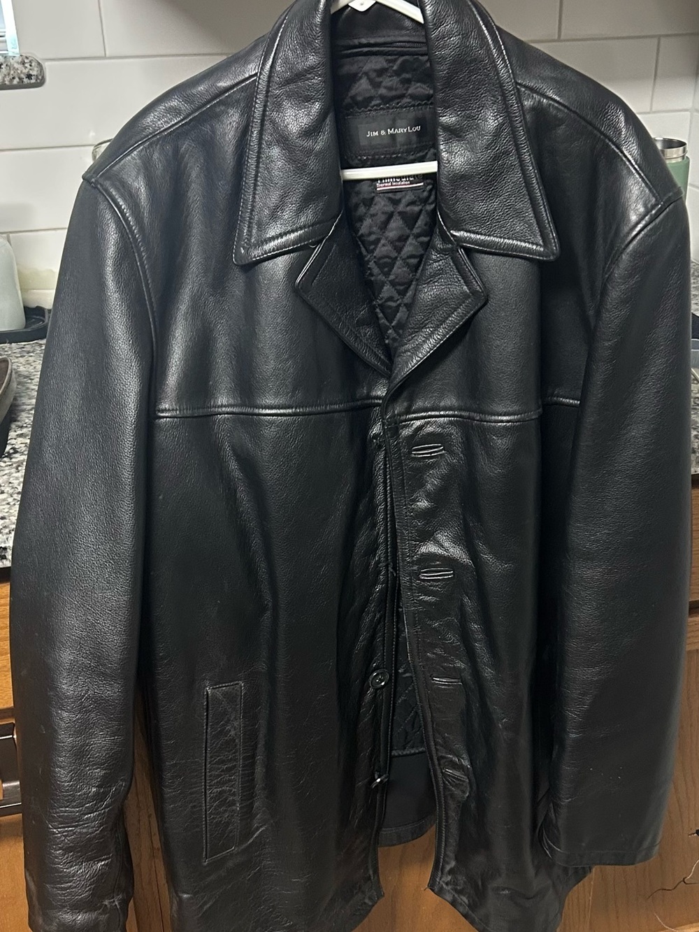 Vintage Men's Black Leather Coat